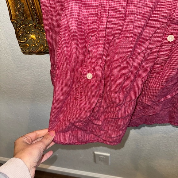 Horny Toad Red & White Button Front Long Sleeve Tunic Top Size Small Used - Picture 4 of 6